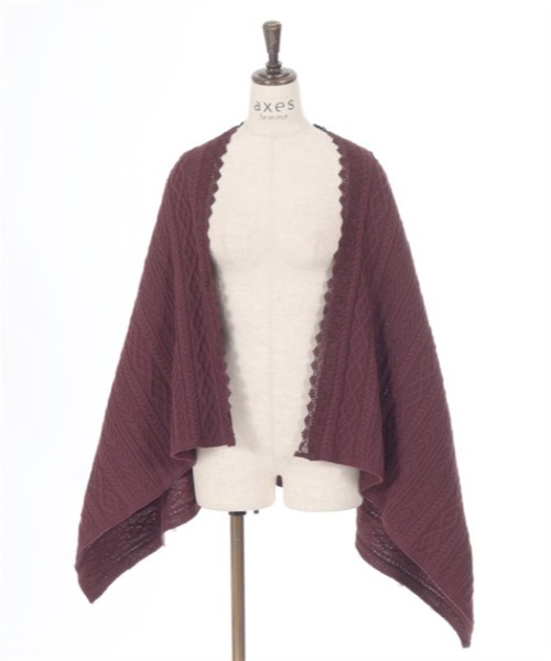 axes femme（アクシーズファム）の「２ＷＡＹニットストール（ストール/ショール・レディース・ワイン/キナリ/チャコール・FREE）」の9枚目の写真