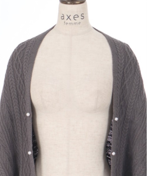 axes femme（アクシーズファム）の「２ＷＡＹニットストール（ストール/ショール・レディース・ワイン/キナリ/チャコール・FREE）」の19枚目の写真