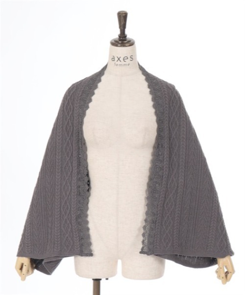 axes femme（アクシーズファム）の「２ＷＡＹニットストール（ストール/ショール・レディース・ワイン/キナリ/チャコール・FREE）」の21枚目の写真