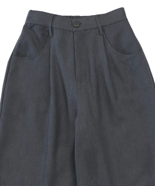 select MOCA(セレクトモカ)の「タックワイドシルエットパンツ(スラックス・レディース・チャコール/ブラック・MEDIUM/LARGE)」の12枚目の写真