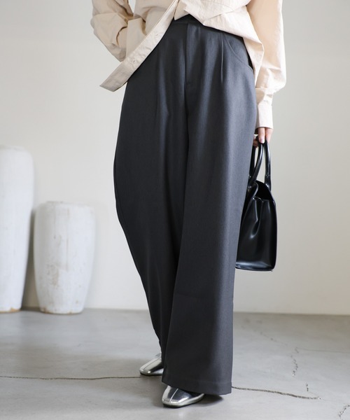 セール】タックワイドシルエットパンツ（スラックス）｜select MOCA