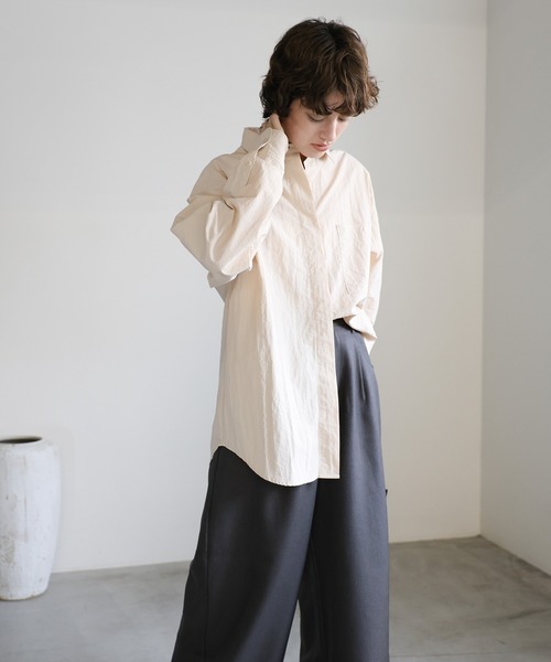 select MOCA(セレクトモカ)の「タックワイドシルエットパンツ(スラックス・レディース・チャコール/ブラック・MEDIUM/LARGE)」の21枚目の写真