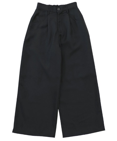 select MOCA(セレクトモカ)の「タックワイドシルエットパンツ(スラックス・レディース・チャコール/ブラック・MEDIUM/LARGE)」の9枚目の写真