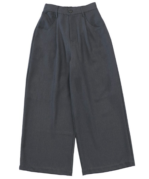 select MOCA(セレクトモカ)の「タックワイドシルエットパンツ(スラックス・レディース・チャコール/ブラック・MEDIUM/LARGE)」の8枚目の写真