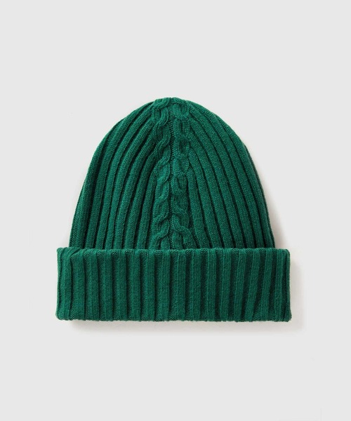 BENETTON (UNITED COLORS OF BENETTON)（ベネトンユナイテッドカラーズオブベネトン）の「【GREEN B】無地ニット帽・ワッチ（ニットキャップ/ビーニー・レディース・グリーン/ブラウン/ネイビー・ONE SIZE）」の3枚目の写真