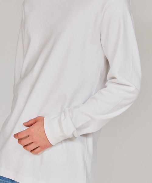 HANES(ヘインズ)の「【Hanes】Suede Knit スエードニット クルーネックロングスリーブ HM4-A204(Tシャツ/カットソー・メンズ・ホワイト/ブラック・M/L/XL)」の6枚目の写真