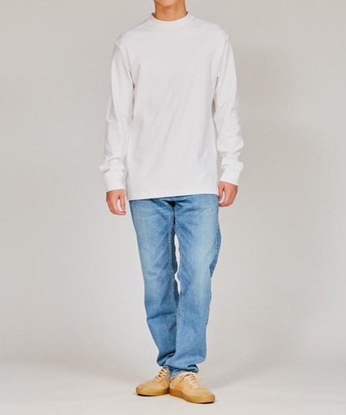 HANES(ヘインズ)の「【Hanes】Suede Knit スエードニット クルーネックロングスリーブ HM4-A204(Tシャツ/カットソー・メンズ・ホワイト/ブラック・M/L/XL)」の8枚目の写真