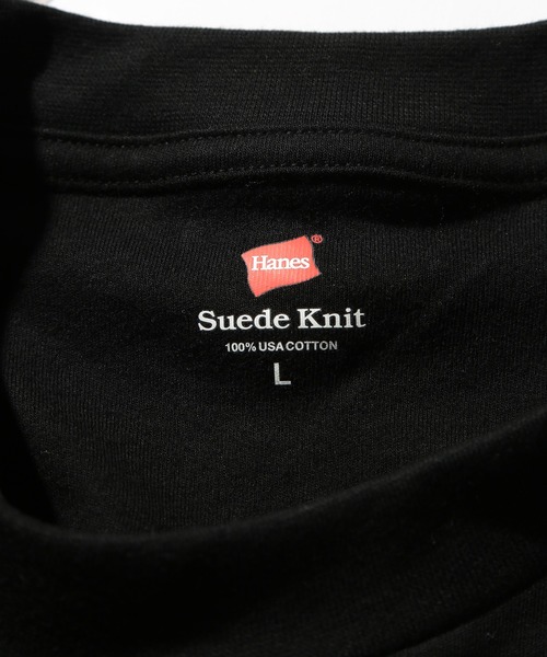 HANES(ヘインズ)の「【Hanes】Suede Knit スエードニット クルーネックロングスリーブ HM4-A204(Tシャツ/カットソー・メンズ・ホワイト/ブラック・M/L/XL)」の12枚目の写真