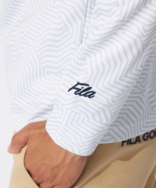 FILA GOLF(フィラゴルフ )の「【FILA GOLF/フィラゴルフ】プリント裏起毛長袖シャツ ゴルフ(シャツ/ブラウス・メンズ・ネイビー/ブラック/ピンク/ホワイト・MEDIUM/LARGE/X-LARGE/XX-LARGE)」の7枚目の写真