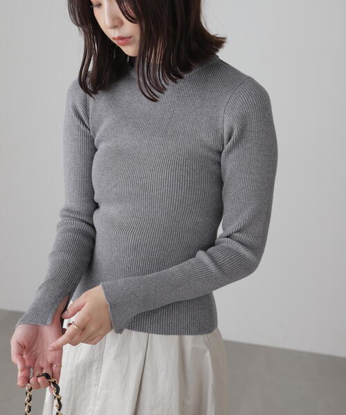 FREE'S MART（フリーズマート）の「◆ラメボトルネックリブニット（ニット/セーター・レディース・パープル/ホワイト/ライトグリーン/グレー・FREE）」の3枚目の写真