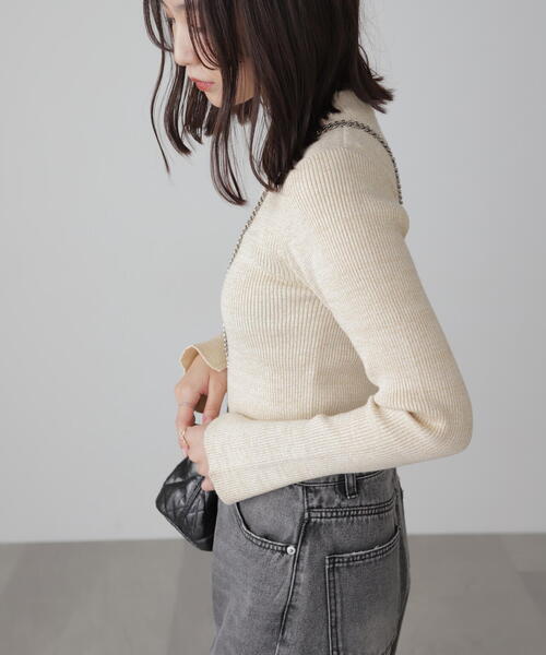 FREE'S MART（フリーズマート）の「◆ラメボトルネックリブニット（ニット/セーター・レディース・パープル/ホワイト/ライトグリーン/グレー・FREE）」の17枚目の写真