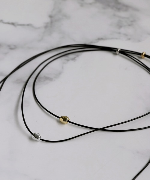 colleca la(コレカラ)の「ポイントスリムコードチョーカー/ネックレス(チョーカー・レディース・シルバー/ゴールド・FREE)」の6枚目の写真