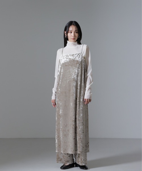 セール】ベロアキャミソールワンピース（セットアップ可）（ワンピース