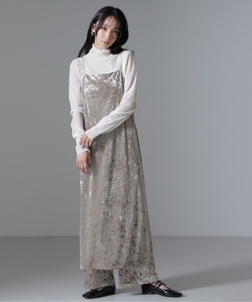 セール】ベロアキャミソールワンピース（セットアップ可）（ワンピース