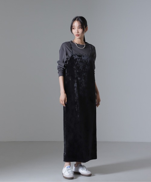 セール】ベロアキャミソールワンピース（セットアップ可）（ワンピース