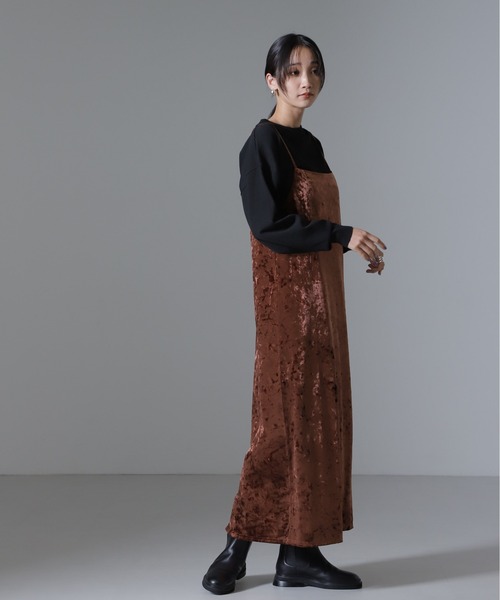 セール】ベロアキャミソールワンピース（セットアップ可）（ワンピース