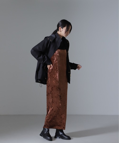 NANO universe（ナノユニバース）の「ベロアキャミソールワンピース（セットアップ可）（ワンピース・レディース・ブラウン/ベージュ/ブラック・FREE）」の11枚目の写真