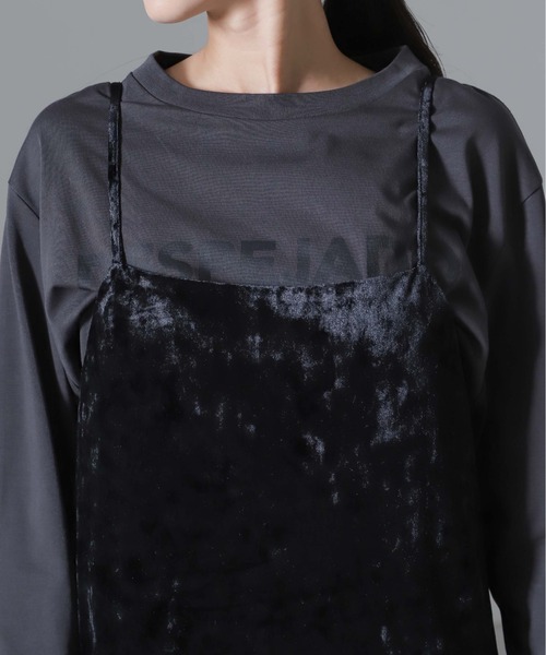 NANO universe（ナノユニバース）の「ベロアキャミソールワンピース（セットアップ可）（ワンピース・レディース・ブラウン/ベージュ/ブラック・FREE）」の15枚目の写真