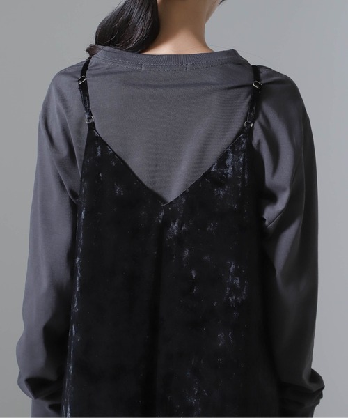 NANO universe（ナノユニバース）の「ベロアキャミソールワンピース（セットアップ可）（ワンピース・レディース・ブラウン/ベージュ/ブラック・FREE）」の16枚目の写真