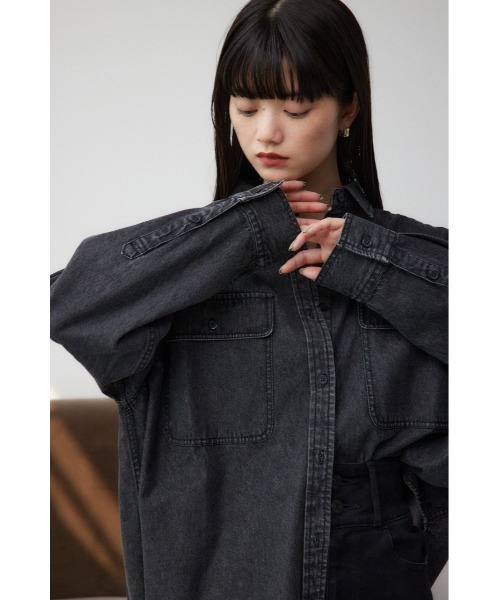 AZUL by moussy(アズールバイマウジー)の「ルーズポケットシャツ(シャツ/ブラウス・レディース・ブラック/ブラック系その他2/ブルー・FREE)」の8枚目の写真