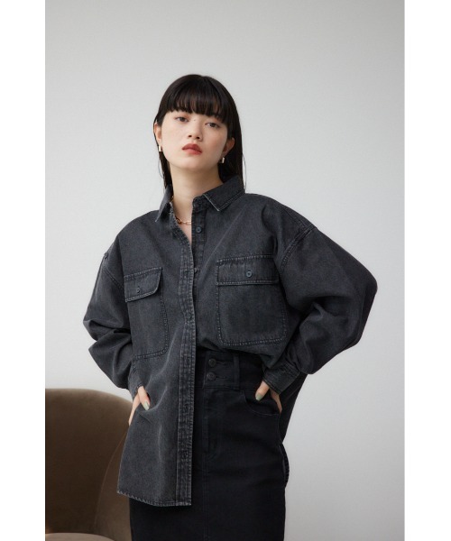 AZUL by moussy(アズールバイマウジー)の「ルーズポケットシャツ(シャツ/ブラウス・レディース・ブラック/ブラック系その他2/ブルー・FREE)」の7枚目の写真