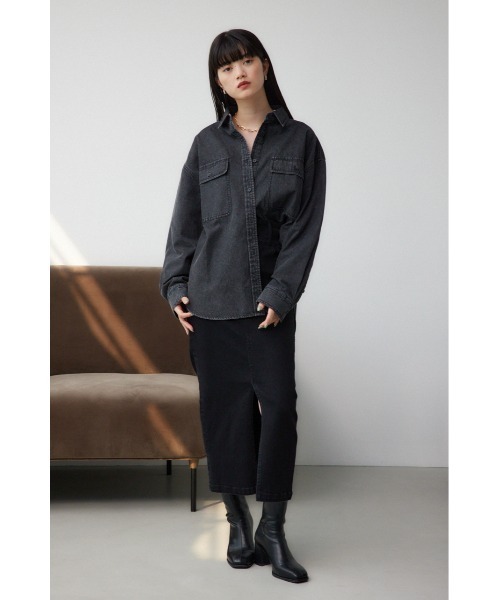 AZUL by moussy(アズールバイマウジー)の「ルーズポケットシャツ(シャツ/ブラウス・レディース・ブラック/ブラック系その他2/ブルー・FREE)」の6枚目の写真