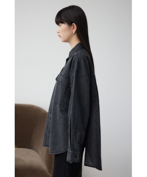AZUL by moussy(アズールバイマウジー)の「ルーズポケットシャツ(シャツ/ブラウス・レディース・ブラック/ブラック系その他2/ブルー・FREE)」の4枚目の写真