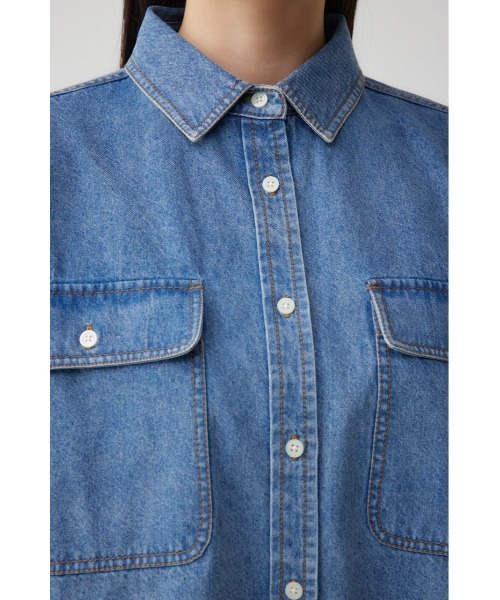 AZUL by moussy(アズールバイマウジー)の「ルーズポケットシャツ(シャツ/ブラウス・レディース・ブラック/ブラック系その他2/ブルー・FREE)」の13枚目の写真