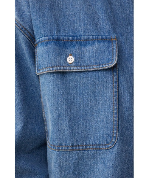 AZUL by moussy(アズールバイマウジー)の「ルーズポケットシャツ(シャツ/ブラウス・レディース・ブラック/ブラック系その他2/ブルー・FREE)」の9枚目の写真