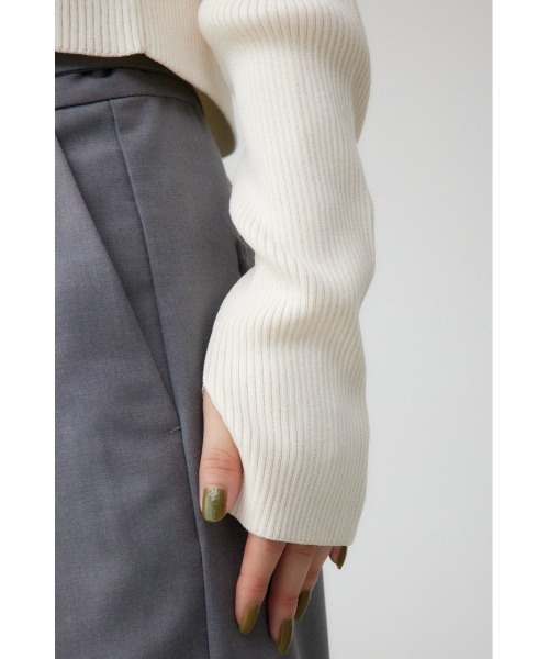 AZUL by moussy(アズールバイマウジー)の「レースアップデザインリブニット(ニット/セーター・レディース・ブラック/グレー/ピンク/ブルー/アイボリー・FREE)」の14枚目の写真