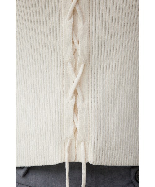 AZUL by moussy(アズールバイマウジー)の「レースアップデザインリブニット(ニット/セーター・レディース・ブラック/グレー/ピンク/ブルー/アイボリー・FREE)」の15枚目の写真