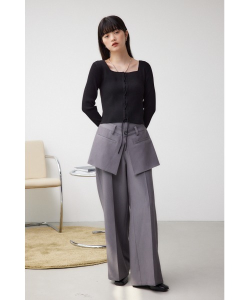 AZUL by moussy(アズールバイマウジー)の「レースアップデザインリブニット(ニット/セーター・レディース・ブラック/グレー/ピンク/ブルー/アイボリー・FREE)」の18枚目の写真