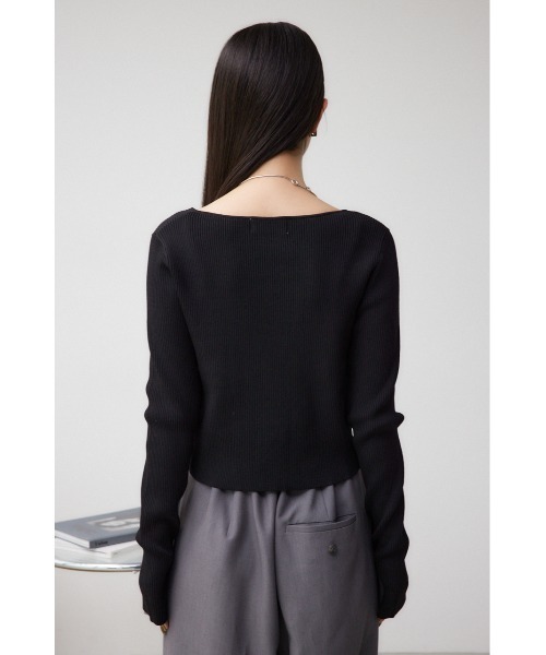 AZUL by moussy(アズールバイマウジー)の「レースアップデザインリブニット(ニット/セーター・レディース・ブラック/グレー/ピンク/ブルー/アイボリー・FREE)」の21枚目の写真