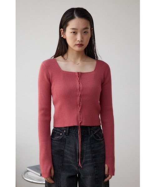 レースアップデザインリブニット（ニット/セーター）｜AZUL BY MOUSSY