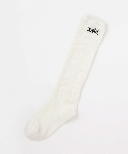 X-girl Stages（エックスガールステージス）の「ロゴルーズソックス（ソックス/靴下・キッズ・オフホワイト・13-15cm/15-17cm/17-19cm/19-21cm）」の2枚目の写真