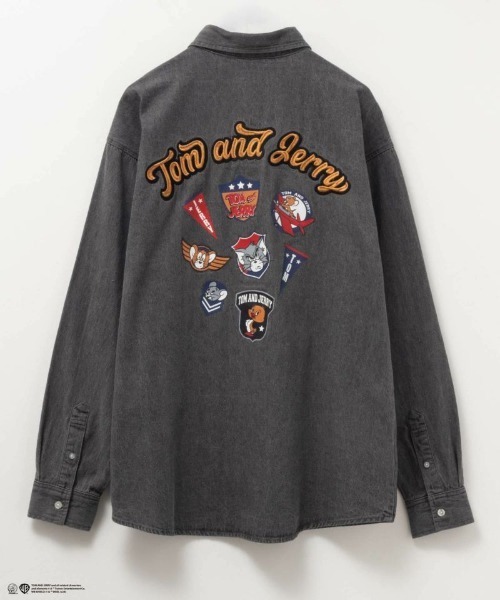 トム＆ジェリーTシャツ　ブラック tシャツ 「Tom＆Jerry /トムとジェリー 」バックエンボス デビル