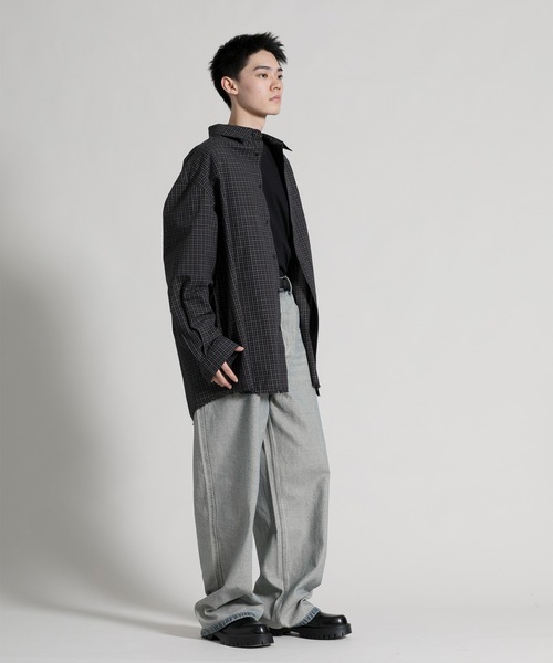 aimoha(アイモハ)の「【aimoha neo】Distressed Vintage Checkered Oversized Shirt(シャツ/ブラウス・メンズ・ダークグレー・MEDIUM/LARGE/X-LARGE)」の7枚目の写真