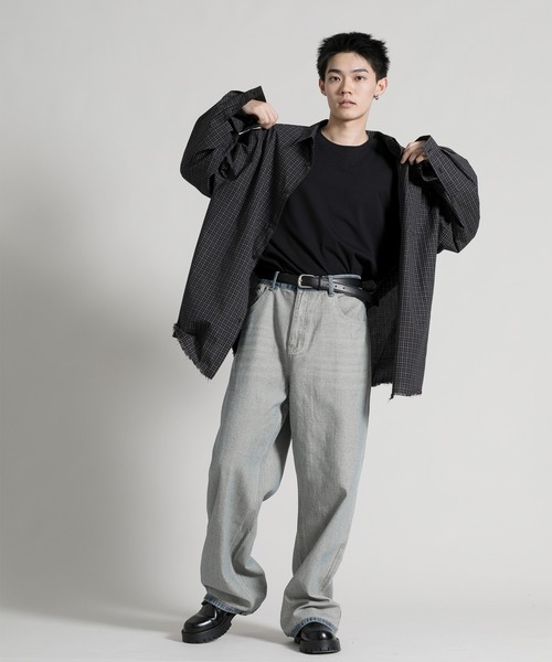 aimoha(アイモハ)の「【aimoha neo】Distressed Vintage Checkered Oversized Shirt(シャツ/ブラウス・メンズ・ダークグレー・MEDIUM/LARGE/X-LARGE)」の11枚目の写真