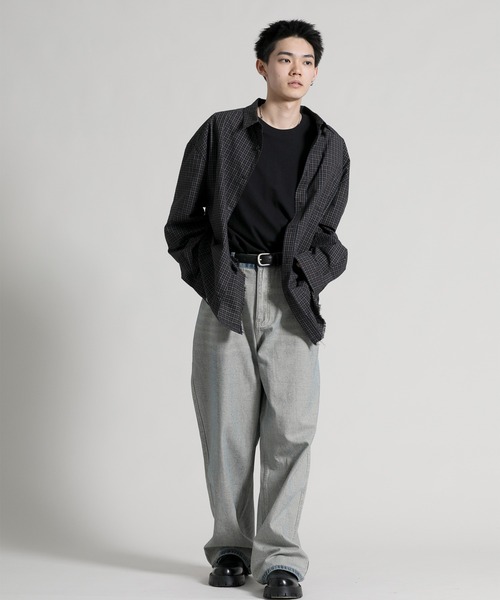 aimoha(アイモハ)の「【aimoha neo】Distressed Vintage Checkered Oversized Shirt(シャツ/ブラウス・メンズ・ダークグレー・MEDIUM/LARGE/X-LARGE)」の12枚目の写真