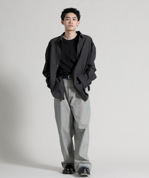aimoha(アイモハ)の「【aimoha neo】Distressed Vintage Checkered Oversized Shirt(シャツ/ブラウス・メンズ・ダークグレー・MEDIUM/LARGE/X-LARGE)」の13枚目の写真