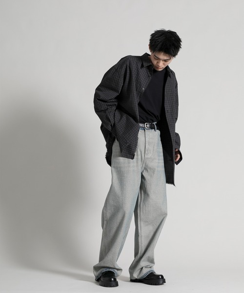 aimoha(アイモハ)の「【aimoha neo】Distressed Vintage Checkered Oversized Shirt(シャツ/ブラウス・メンズ・ダークグレー・MEDIUM/LARGE/X-LARGE)」の15枚目の写真