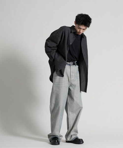 aimoha(アイモハ)の「【aimoha neo】Distressed Vintage Checkered Oversized Shirt(シャツ/ブラウス・メンズ・ダークグレー・MEDIUM/LARGE/X-LARGE)」の16枚目の写真