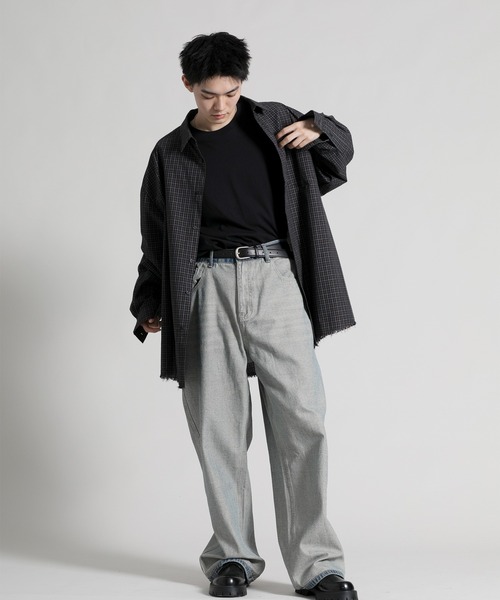 aimoha(アイモハ)の「【aimoha neo】Distressed Vintage Checkered Oversized Shirt(シャツ/ブラウス・メンズ・ダークグレー・MEDIUM/LARGE/X-LARGE)」の18枚目の写真