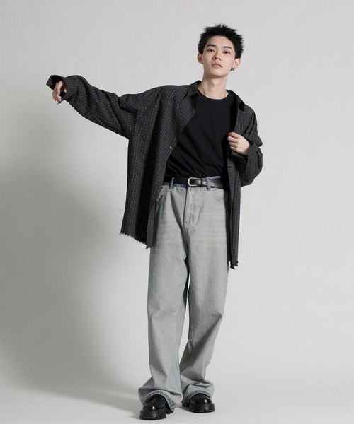 aimoha(アイモハ)の「【aimoha neo】Distressed Vintage Checkered Oversized Shirt(シャツ/ブラウス・メンズ・ダークグレー・MEDIUM/LARGE/X-LARGE)」の19枚目の写真