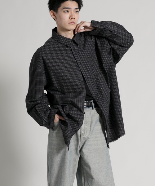 aimoha(アイモハ)の「【aimoha neo】Distressed Vintage Checkered Oversized Shirt(シャツ/ブラウス・メンズ・ダークグレー・MEDIUM/LARGE/X-LARGE)」の21枚目の写真