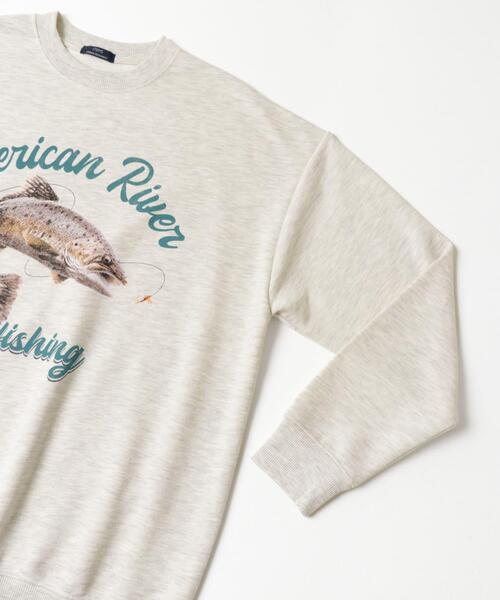 ITEMS URBANRESEARCH（アイテムズ アーバンリサーチ）の「クルーネックスエット fishing（スウェット・メンズ・ブラック/グレー/オートミール・MEDIUM/LARGE）」の12枚目の写真