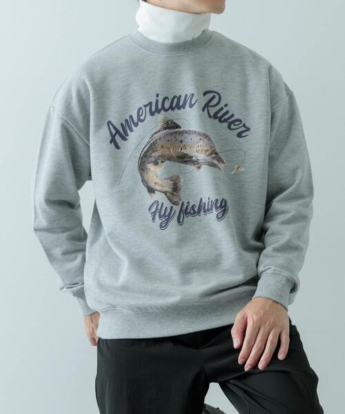 ITEMS URBANRESEARCH（アイテムズ アーバンリサーチ）の「クルーネックスエット fishing（スウェット・メンズ・ブラック/グレー/オートミール・MEDIUM/LARGE）」の16枚目の写真