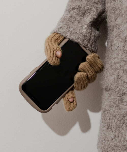 SMELLY（スメリー）の「ホールタッチニットグローブ（手袋・レディース・ベージュ/アイボリー/ブラック・-）」の3枚目の写真