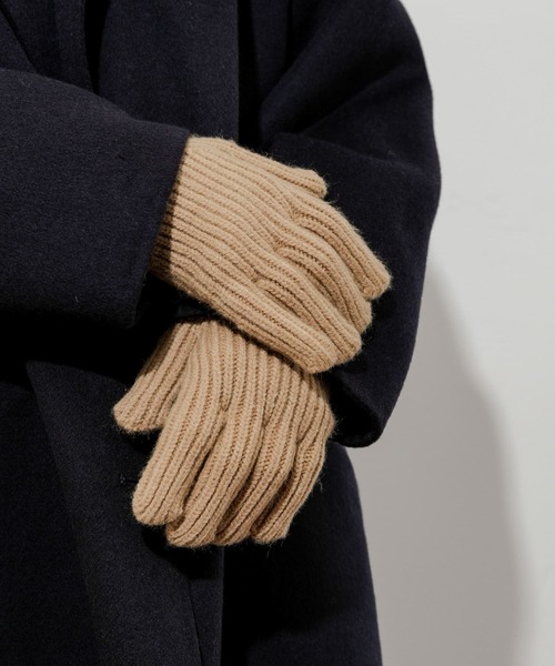 SMELLY（スメリー）の「ホールタッチニットグローブ（手袋・レディース・ベージュ/アイボリー/ブラック・-）」の5枚目の写真