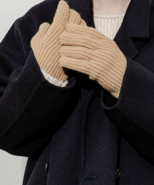 SMELLY（スメリー）の「ホールタッチニットグローブ（手袋・レディース・ベージュ/アイボリー/ブラック・-）」の6枚目の写真